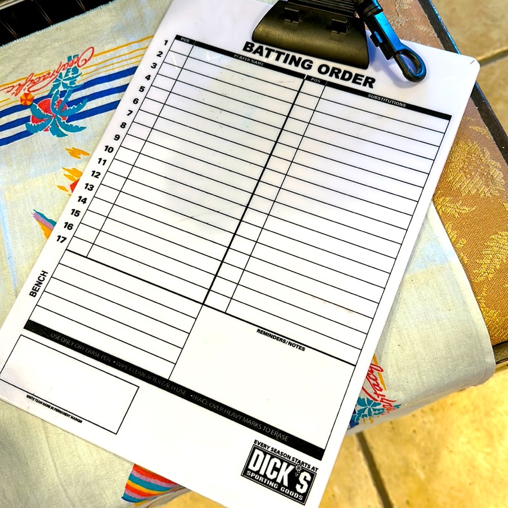 Coach’s Beseball Clipboard